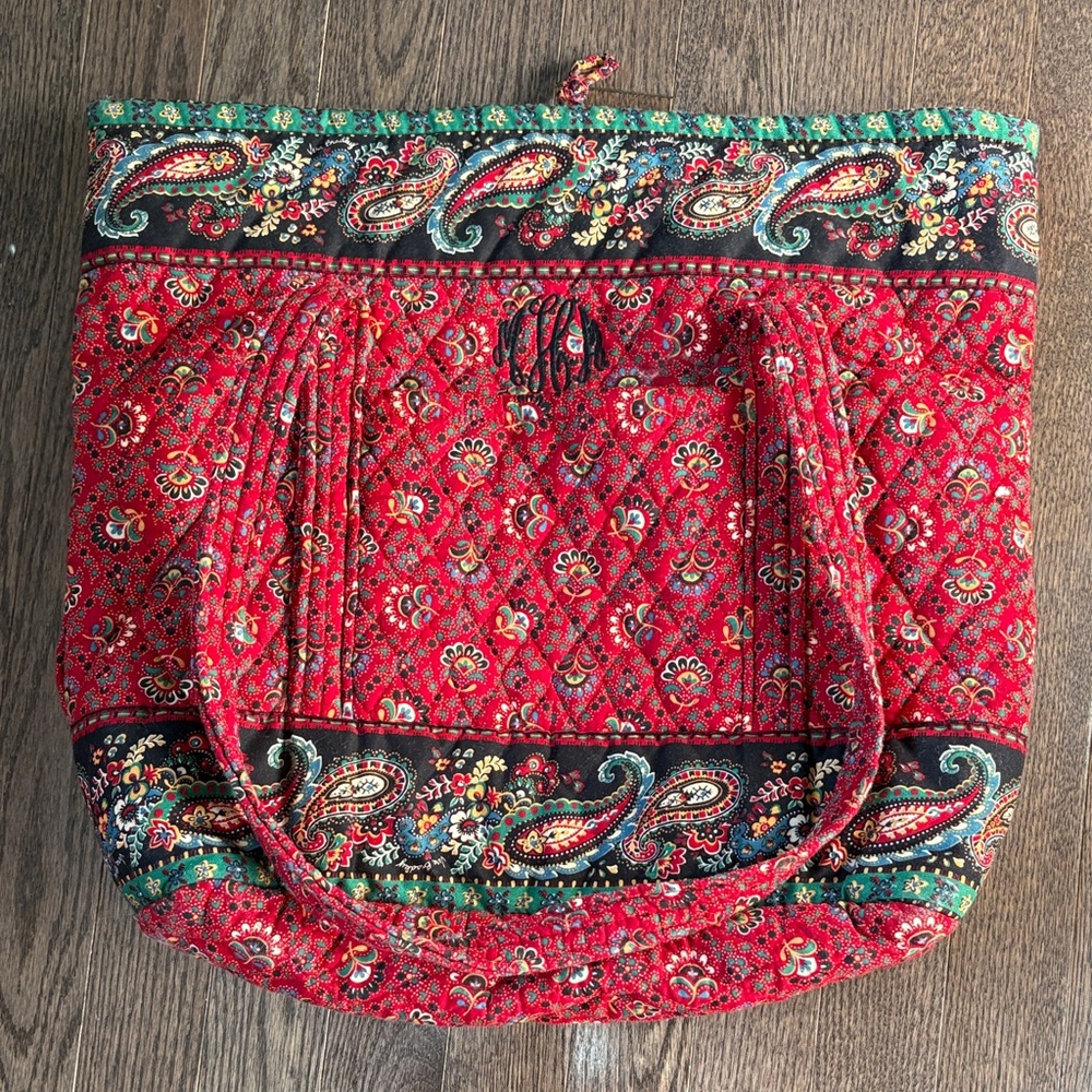 Vibrant Red Paisley Tote Bag